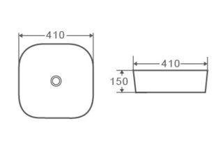 Раковина накладная DQ Venice DT1020616 41см белый